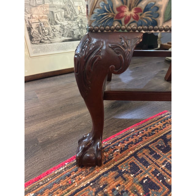 Wood Pair of Vintage Chippendale-Style Eagle-Head Arm Chairs For Sale - Image 7 of 12