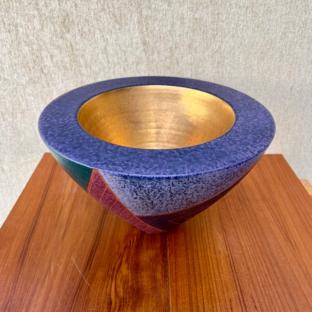 Postmodern Ceramic Decorative Center Bowl Signed by Japanese Artist Masuo Ojima. C 1980s For Sale - Image 11 of 18