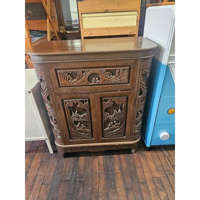 1960s 1960s George Zee & Co Style Mahogany Dry Bar For Sale - Image 5 of 14