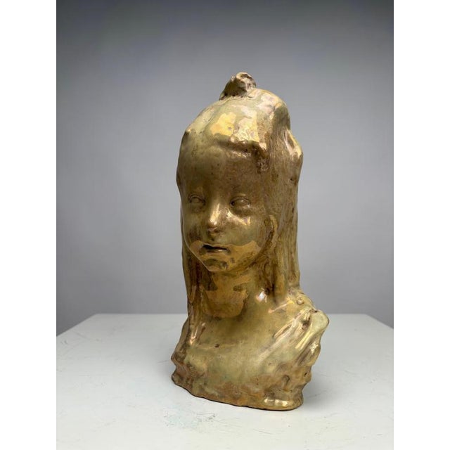 1950s Domenico Matteucci Style Head of Girl by Pietro Melandri, 1950 For Sale - Image 5 of 11