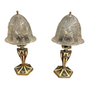 1920s Twin French Art Deco Lamps