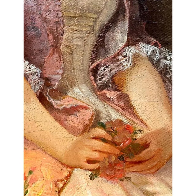 Constantino Sereno, Young Lady and Governess, Oil on Board, 1875 For Sale - Image 4 of 16