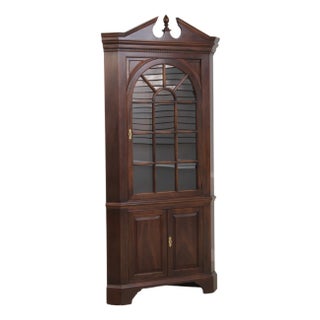 Stickley Chippendale Mahogany Corner China Cabinet For Sale