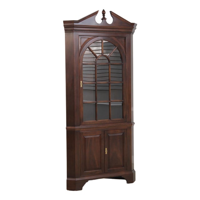 Stickley Chippendale Mahogany Corner China Cabinet For Sale