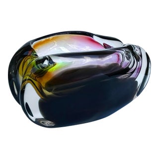 Ashtray Designed by M. Velíšková, Skrdlovice Glassworks Czechoslovakia 1960 For Sale