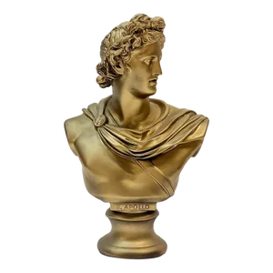 Vintage Ceramic Gold Apollo Bust