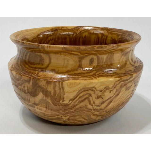Abstract Vintage Hand Turned Burled Wood Bowl For Sale - Image 3 of 8