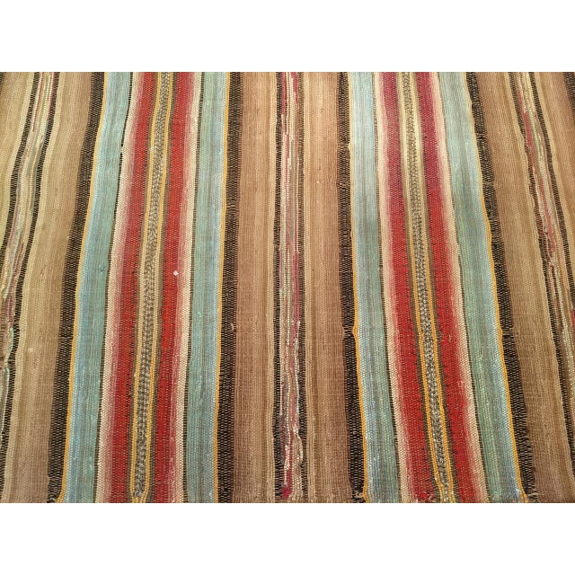 Antique American Amish Rag Runner, Handwoven Wool & Cotton, Stripe Pattern, 3x15 For Sale - Image 14 of 16