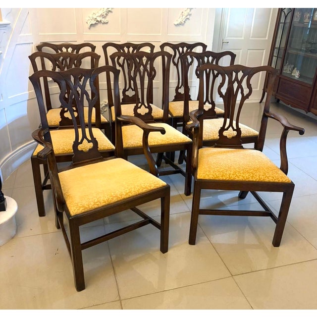 Antique English Victorian Mahogany Carver Dining Chairs, 1880s, Set of 8 For Sale - Image 3 of 18