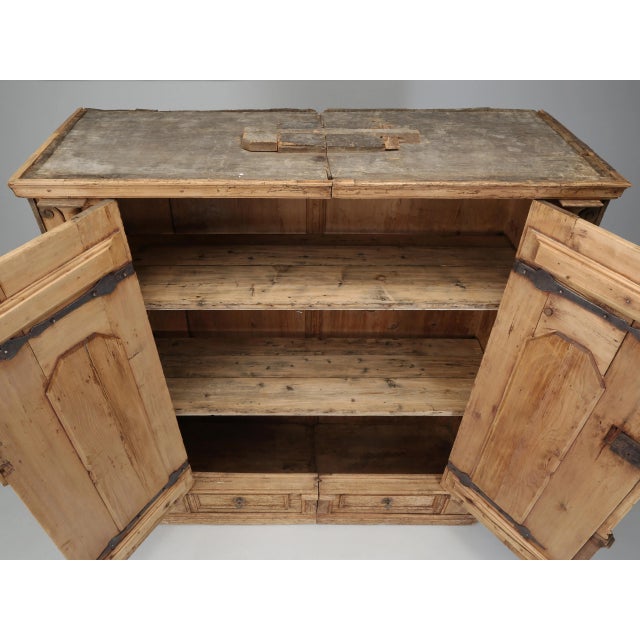 Antique German Baroque Armoire or Cabinet in Stripped Pine Made in the 1700's For Sale - Image 12 of 12