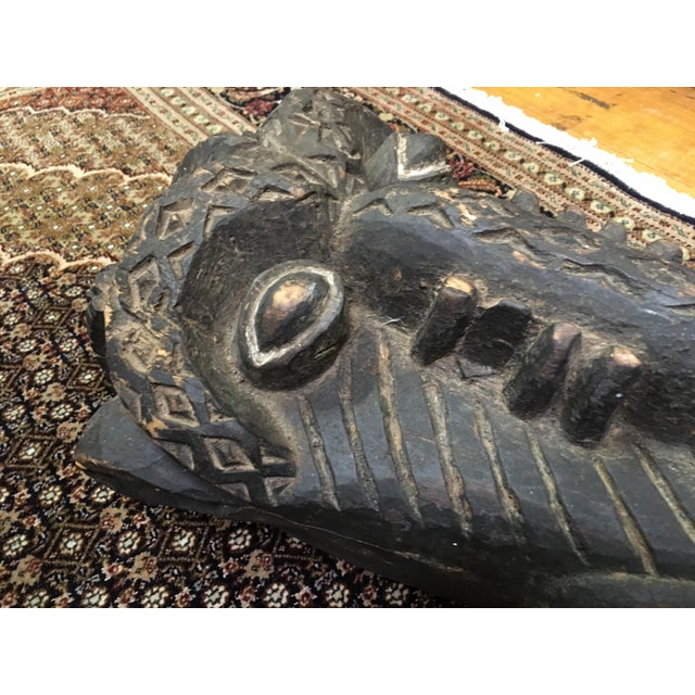 Large Vintage Bamileke West African Carved Mask For Sale - Image 4 of 10