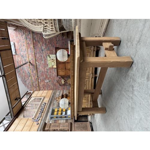 1960s Solid Oak Farmhouse Table For Sale - Image 5 of 14