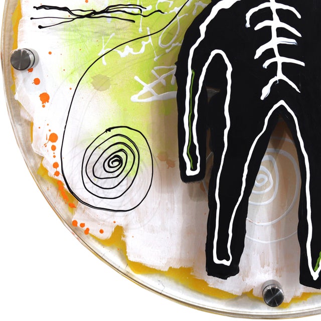 EchoLayer: Solar Nomad - Figurative Expressionist Abstract Layered Original Artwork by Soren Grau For Sale - Image 4 of 9