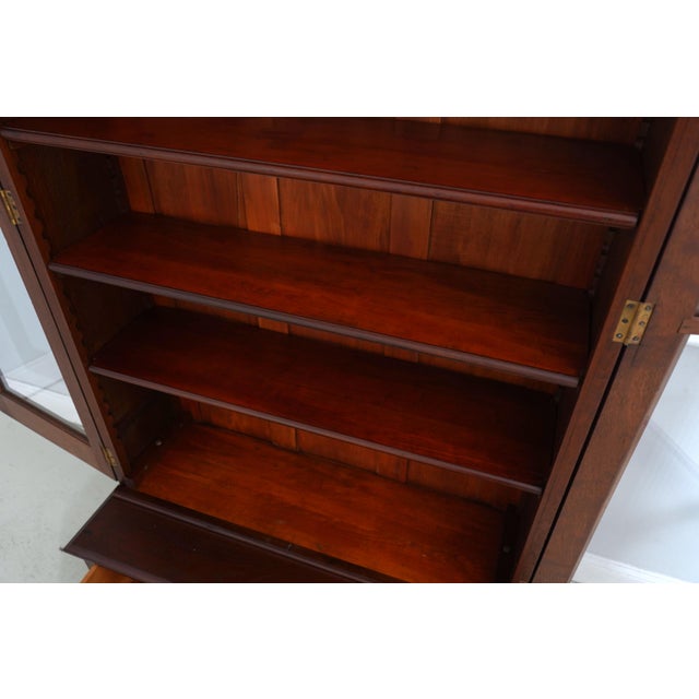 19th Century Victorian Restored Walnut 2 Door Bookcase Cabinet For Sale - Image 5 of 18