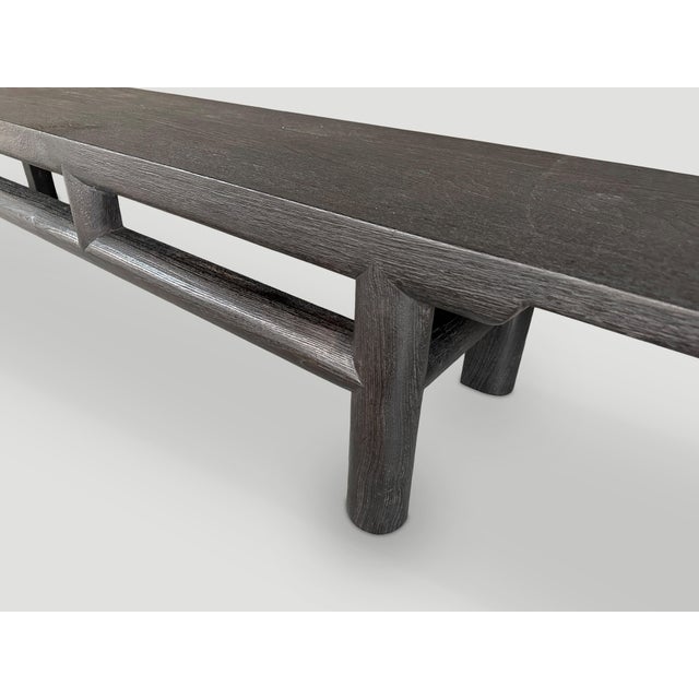 Andrianna Shamaris Monumental Teak Wood Bench For Sale - Image 4 of 18