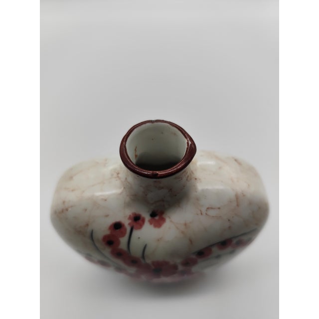 Ceramic Ceramic Cream Coffee Service with Red and Black Hand-Painted Floral Design from SMF Schramberg, Shabby Chic Style, 1950s, Set of 5 For Sale - Image 7 of 12