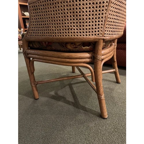 1960s Single McGuire Bamboo & Cane Upholstered Game Chair For Sale In Minneapolis - Image 6 of 10