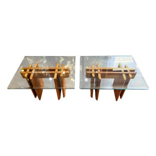 1970s Pair Danish Modern Sculptural Teak End Tables For Sale