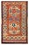 1880s Red Geometric Tribal Antique Caucasian Kazak Rug 4'7"x 6'6" Knotted Wool Carpet For Sale - Image 9 of 9
