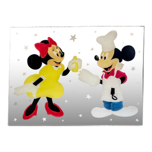 Custom Design Minnie Mouse and Mickey Mouse Carved Painted Ceiling or Window Panel
