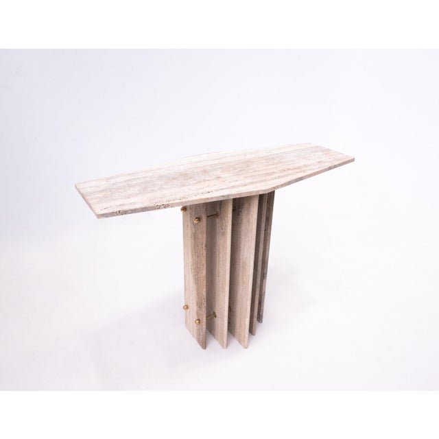 Vintage Travertine Console, Italy For Sale - Image 9 of 10