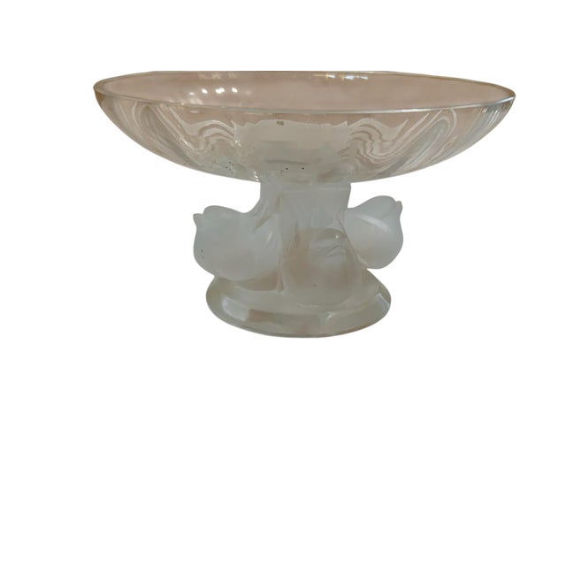 Vintage Lalique Birds Coquet Sparrow Head Under Wing-Frosted 11051 Made in France 1960s-1970s. Approx. 3 1/4" Tall x 5...