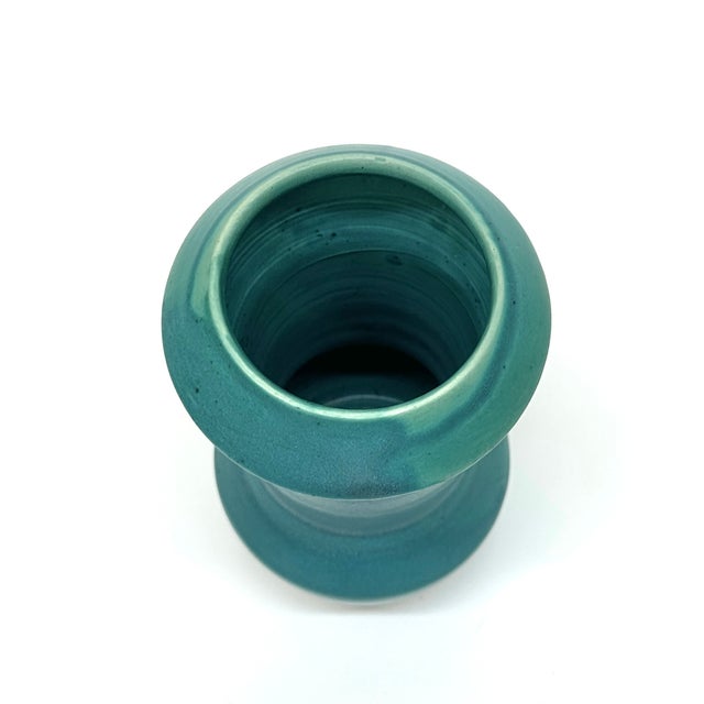 Turquoise & Olive Artisanal Chunky Pottery Vessel Curation - Group of 6 For Sale - Image 9 of 16