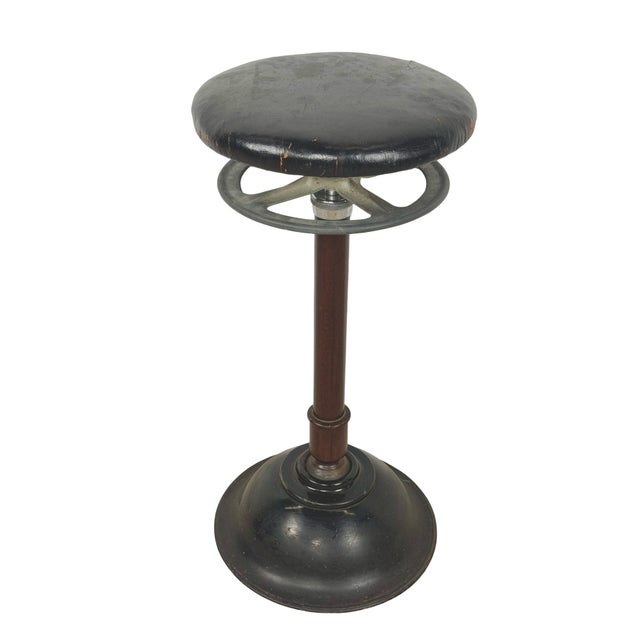 1930s Ritter Model C Adjustable Dental Operating Stool With Footrest For Sale - Image 15 of 18