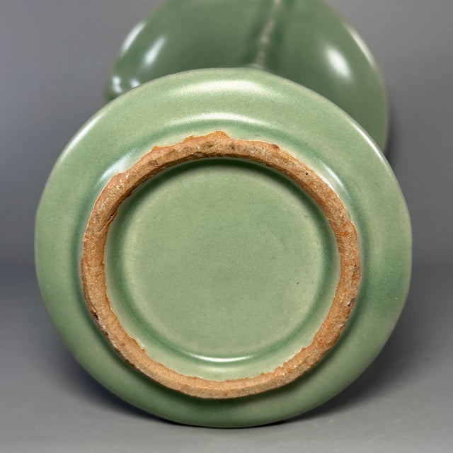 16th Century China Vintage‑Style Green Celadon Flared‑Rim Vase For Sale - Image 5 of 6