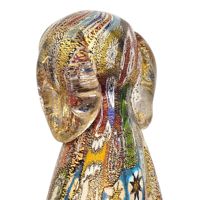 Murano Campanella Millefiori Glass Dog Figurine With Gold Fleck, 4" For Sale - Image 13 of 15