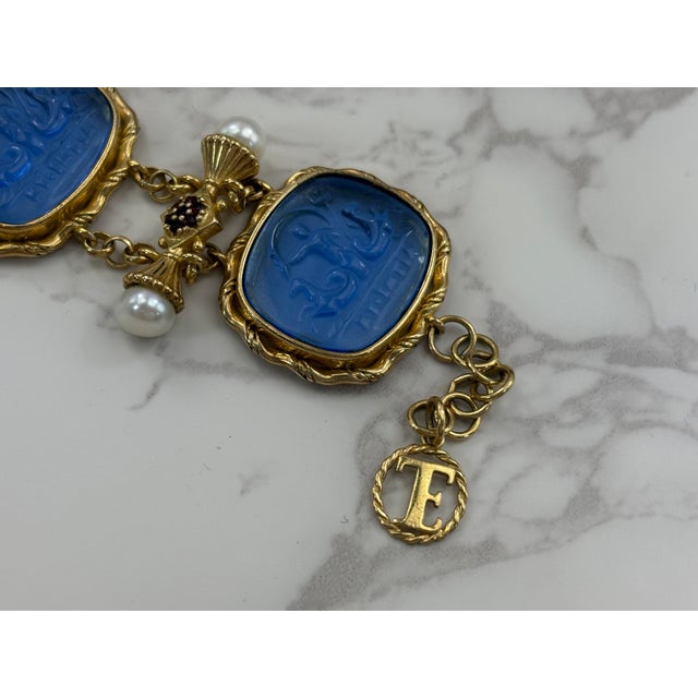 Tagliamonte Blue Venetian Glass & Pearl Bracelet – 925 Sterling Silver With 18k Gold Accents For Sale - Image 11 of 12