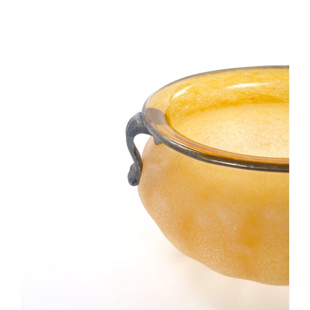 1940s Mid-Century Modern Venetian Art Glass Large Tableware Centerpiece Bowl For Sale - Image 5 of 9