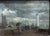 Meyer Wiegand Rolf Dieter, North Sea Harbor Pier with Lighthouse in the Rain, 1970, Oil on Canvas, in Very Good...