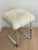 1970s Chrome Flat-Bar Sheepskin Stool by Pace For Sale - Image 11 of 11
