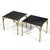 Mid 20th Century Pair of Brass Side Tables with Black Glass Tops For Sale - Image 5 of 8