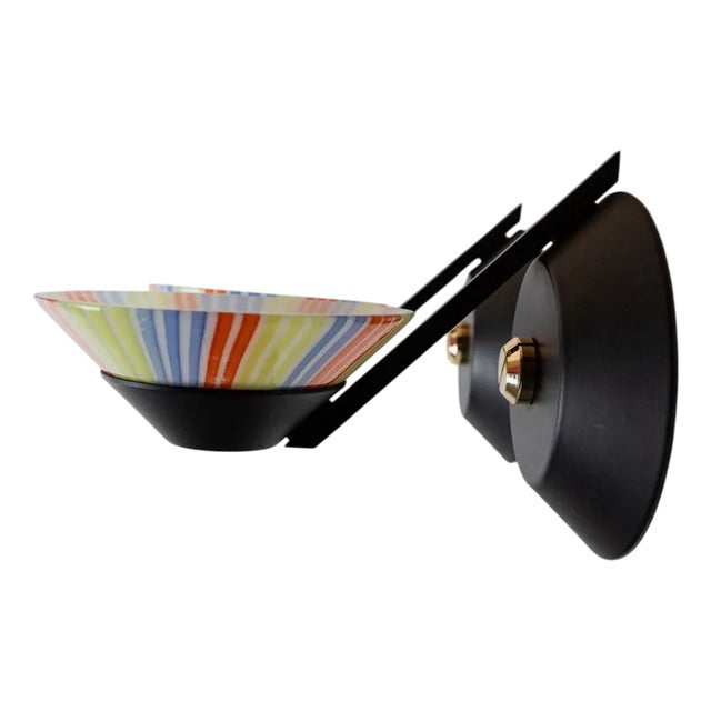 Vintage Striped Murano Glass Wall Lamps, Italy, 1980s, Set of 2 For Sale