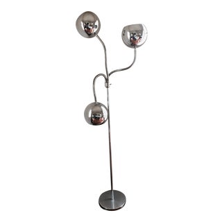 1960's Silver Chrome Floor Lamp For Sale