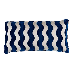 Schumacher x Miles Redd The Wave 12" Lumbar Pillow In Navy