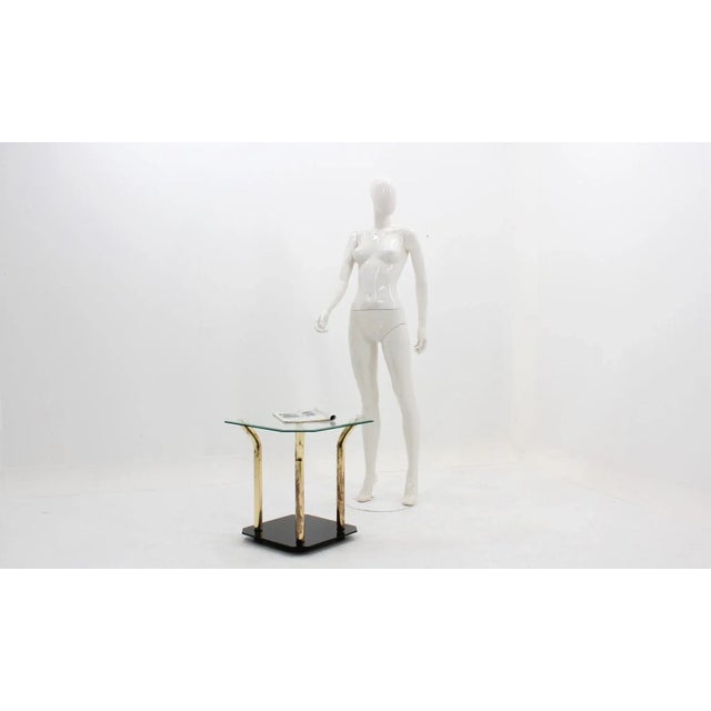 Metal Italian Glass & Brass Side Table, 1970s For Sale - Image 7 of 8