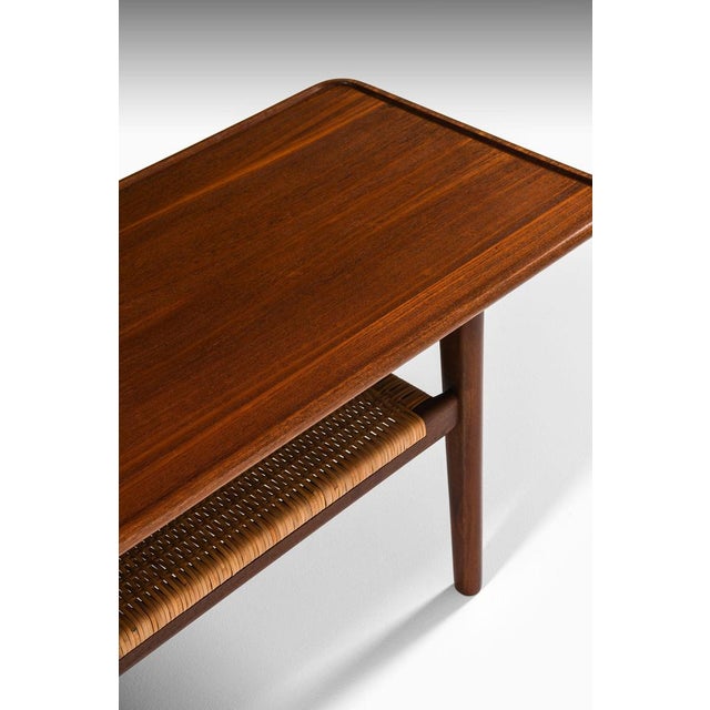 Coffee Table in Teak with Oak and Woven Cane by Hans Wegner, 1950s For Sale - Image 4 of 7