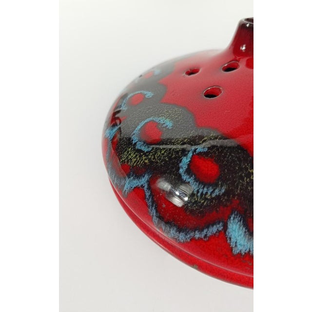 Mid 20th Century Modern Italian Vase Handcrafted in Red Enamel Ceramic, 1960s For Sale - Image 11 of 14