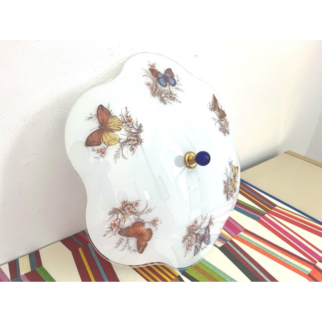 Moe Light Mid 20th Century Butterflies Flush Light For Sale - Image 4 of 18
