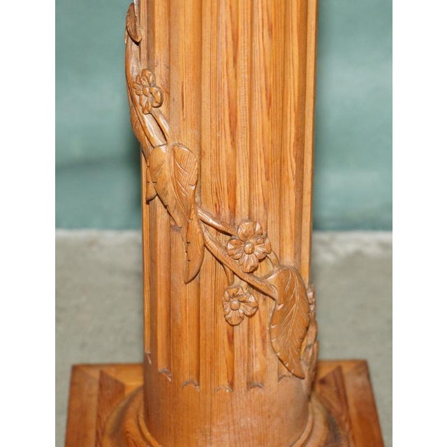 Antique English Carved Oak Vine Pedestal For Sale - Image 13 of 14