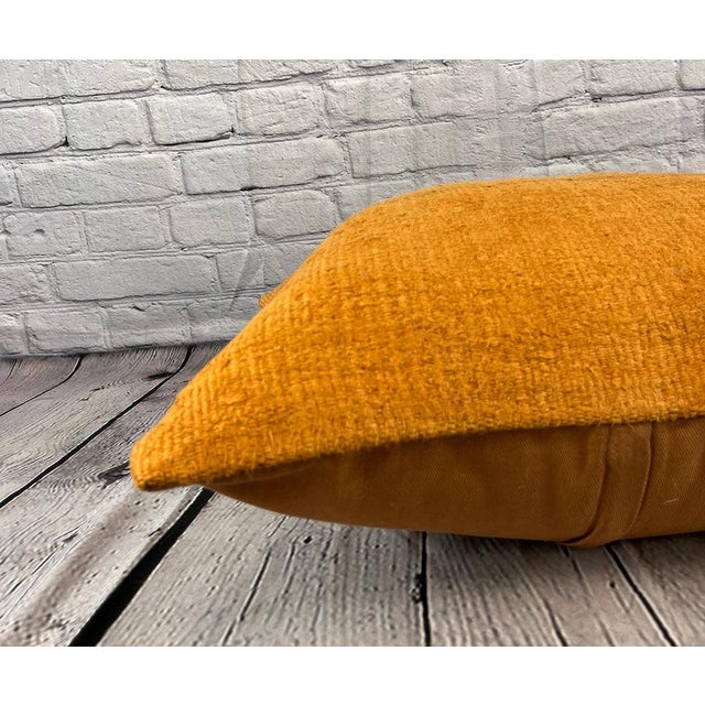 20 x 20 Hemp Pillow Turkish Cushion Natural Orange Pillow Cushion Cover For Sale - Image 4 of 4