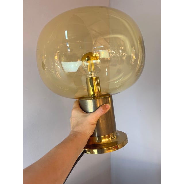 Gold Table Lamp in Brass and Glass For Sale - Image 8 of 11