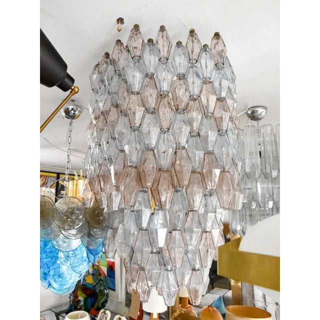 Italian Large Hexagonal Poliedri Ceiling Light by Carlo Scarpa for Venini For Sale - Image 11 of 13