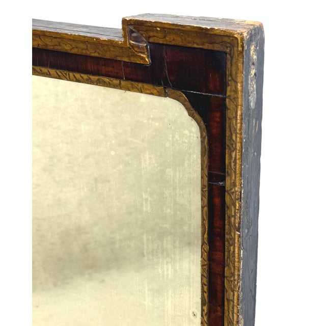 Wood Antique Georgian Walnut and Gilt Wall Mirror, 1720 For Sale - Image 7 of 11