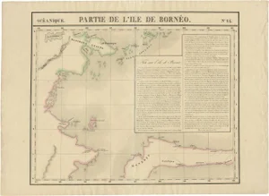 Antique Map of Part of Borneo Kalimantan Indonesia by Vandermaelen, 1825