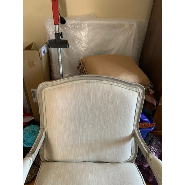 Green Classic Light Sage Green French Country Bergere Chair For Sale - Image 8 of 9