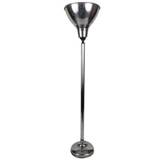 Art Deco Floor Lamp in Chrome Metal For Sale